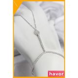 Havor Damla Model Şahmeran Kolye Zirkon Taşlı Pirinç Gümüş Renk - Standart