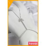 Havor Gümüş Renk Pirinç Zirkon Taşlı Model Şahmeran Kolye - Standart
