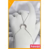 Havor Hilal Model Zirkon Taşlı Şahmeran Kolye Pirinç Gümüş Renk - Standart