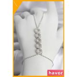 Havor Zirkon Taşlı Sıralı Halka Şahmeran Bileklik Pirinç Gümüş Renk - Standart
