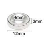 Havşa Delikli Neodim Neodyum Mıknatıs Ø12mm X 3mm-4mm 5 Adet