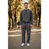 Havva Home Erkek Kadın (Unisex) Kare Ekose Desenli Polar Pantolon Ev Içi Ev Dışı Kullanım Hediye Için Uygun (Tek Alt) - Kırmızı - Siyah - Beyaz - 2XL