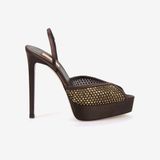 Hawen Angels Kadın Fileli 14cm Uzun Topuklu Gece & Abiye Ayakkabı 9081