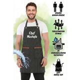 Hawk Era Önlük Kişiye İsme Firmaya Özel Şef Garson Restaurant Kafe Aşçı Mutfak Barista Kuaför Siyah