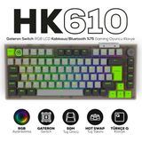 Hawk Gaming Chair HK610 Gateron Switch Rgb LCD Tri-Mode Kablosuz/Bluetooth %75 Gaming Klavye - Çok Renkli