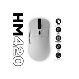 Hawk Gaming Chair HM420 4K Hz 26000 DPI Tri-Mode Kablosuz/Bluetooth Şarj Standlı Beyaz Gaming Oyuncu Mouse
