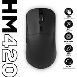 Hawk Gaming Chair HM420 4K Hz 26000 Dpı Tri-Mode Kablosuz/Bluetooth Şarj Standlı Siyah Gaming Mouse