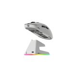 Hawk Hm420 4K Hz 26000 DPI Tri-Mode Kablosuz Bluetooth Şarj Standlı Gaming Mouse Beyaz