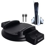 Hawksbill PS5 2 in 1 Console stand and Dual charging station, DualSense, Fast Charging for Playstation 5 Controllers