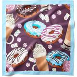 Hawwa Tatlı Donut Desenli Saten Fular - Çok Renkli