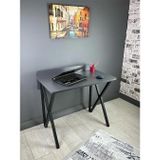 Hayal Antrasit Gri Çalışma Masası Bilgisayar Ofis Masası Metal Siyah Ayaklı 90 cm