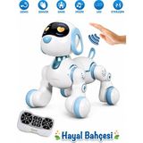 Hayal Bahçesi Uzaktan Kumandalı Şarjlı Çok Fonksiyonlu Eğitici ve Öğretici Interaktif Akıllı Robot Kedi-Köpek - Beyaz - Mavi