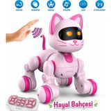Hayal Bahçesi Uzaktan Kumandalı Şarjlı Çok Fonksiyonlu Eğitici ve Öğretici Interaktif Akıllı Robot Kedi-Köpek - Pembe