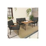 Hayal Balkon, Bahçe, Cafe, Metal Kanepe Koltuk Takımı , Bahçe Mobilyası, 211 - 70X110 Masalı - Antrasit
