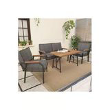 Hayal Balkon, Bahçe, Cafe, Metal Kanepe Koltuk Takımı , Bahçe Mobilyası, 211 - 70X110 Masalı - Koyu Gri