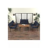 Hayal Balkon, Bahçe, Cafe, Metal Kanepe Koltuk Takımı , Bahçe Mobilyası, 2211 - 70X110 Masalı - Lacivert