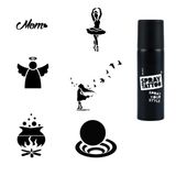 Hayal Gücü Modelleri Spray Tattoo Geçici Dövme Seti Dark Siyah Sprey