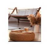 Hayal Home Hasır Örgü Detaylı Dekoratif Puf(tam Sarım Ebat 42x12)