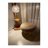 Hayal Home Konik Ayaklı Örgü Detaylı Hasır Puf Sehpa (42X12)