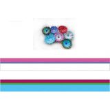 Hayal Pembe Beyaz Fuşya Mavi Renk Geçişli Çizgili Quilling Kağıdı
