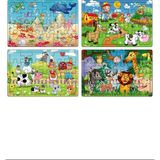 Hayal Sepeti 4 Adet 24 Parçalı Ahşap Puzzle Yapboz Seti