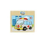 Hayal Sepeti AMBULANS resimli Ahşap Çocuk Puzzle 12 Parça 15x17cm