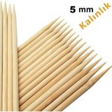 Hayal Sepeti Bambu 5mm Kalın Ahşap Çöp Şiş Çubuğu 50 cm - 25 Adet - Ahşap Rengi