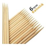 Hayal Sepeti Bambu 6mm Kalın Ahşap Çöp Şiş Çubuğu 40 cm - 20 Adet
