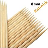 Hayal Sepeti Bambu 8mm Kalın Ahşap Çöp Şiş Çubuğu 40 cm - 20 Adet - Ahşap Rengi