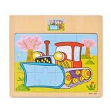 Hayal Sepeti DOZER resimli Ahşap Çocuk Puzzle 12 Parça 15x17cm