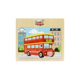 Hayal Sepeti OTOBÜS resimli Ahşap Çocuk Puzzle 12 Parça 15x17cm