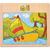 Hayal Sepeti YELKENLİ resimli Ahşap Çocuk Puzzle 12 Parça 15x17cm