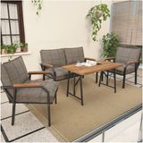 Hayal Serisi Balkon, Bahçe, Cafe - Metal Kanepe Koltuk Takımı - 2+1+1 70 x 110 cm Masalı - Cappucino - Cappuccino