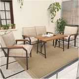 Hayal Serisi Balkon, Bahçe, Cafe - Metal Kanepe Koltuk Takımı - 2+1+1 70 x 110 cm Masalı - Krem