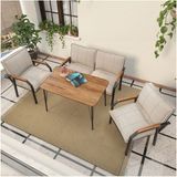 Hayal Serisi Balkon, Bahçe, Cafe - Metal Kanepe Koltuk Takımı - 2+1+1 90X60cm Masalı - Krem