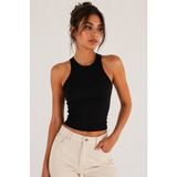 Hayalet %100 Pamuk Basic T-Shirt – Halter Yaka Kadın Kaşkorse / Fitilli Atlet - Siyah