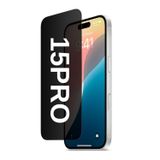 [HAYALET EKRAN KORUYUCU] For iPhone 15 Pro ile uyumlu Privacy Gizli Kırılmaz Cam Tam Kaplayan Su İtici Safir Ekran Koruyucu + Uygulama Bezleri (Hayalet, 15 Pro)