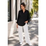Hayalet Premium Pamuk Dokuma Kadın Müslin Gömlek – Uzun Tunik - Loose Fit / Bol Kesim - Siyah