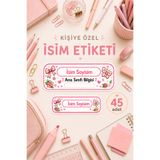 Hayali Çizgili Kişiye Özel Ana Sınıfı ve İsim Etiketi Mat Sticker Seti 45 Adet 2 Farklı Boy