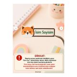 Hayali Çizgili Kişiye Özel İsim Etiketi Sticker 39 Adet A4 Tabaka Mat Baskı 5x2 cm Okul Kırtasiye Etiketi Suluk Kalem Defter Çanta Etiketi