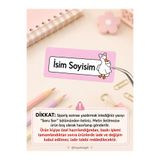 Hayali Çizgili Kişiye Özel İsim Etiketi Sticker Ördek Figürlü 33 Adet A4 Tabaka 5x2 cm Mat Baskı Okul Kırtasiye Etiketi