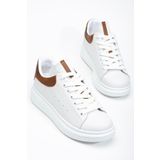 Hayalimdeki Ayakkabı Fersatie Beyaz - Taba Kadın Sneaker Günlük Ayakkabı