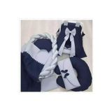 Hayalperest Bebek Yatağı Örgu Kadife Babaynest 9 Lu Set (lacivert-grey)