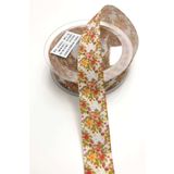 Hayalperest Boncuk 1 mt 2.5 cm Çiçek Desenli Grogren Kurdele