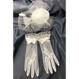 Hayalperest boncuk Beyaz Eldiven Vualet Nikah Şapkası