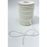 Hayalperest boncuk Beyaz Plastik Şerit Yarım İnci 4 mm 10 mt