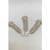 Hayalperest boncuk Büyük Yaprak Desenli Ütüyle Yapışan Parlak Taşlı Aplik