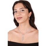 Hayalperest boncuk Giba Su Yolu Kristal Taşlı Abiye Kolye Ve Küpe Seti