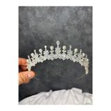 Hayalperest boncuk Işıltılı Bridal Zirkon Taşlı Gelin Tacı Nişan Düğün Saç Aksesuarı Zarif Tasarım