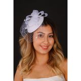 Hayalperest boncuk Kırık Beyaz Vualet Nikah Şapkası Vira Gelin Aksesuarı